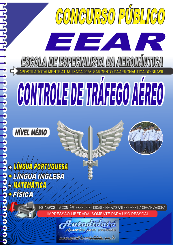 Capa de Apostila concurso Aeronáutica 2026 - Controle de Tráfego Aéreo