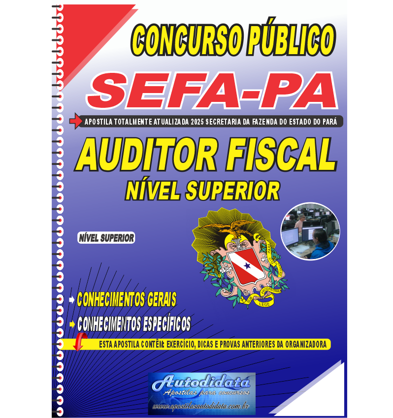 Capa de Apostila concurso da SEFA-PA 2026 Auditor Fiscal