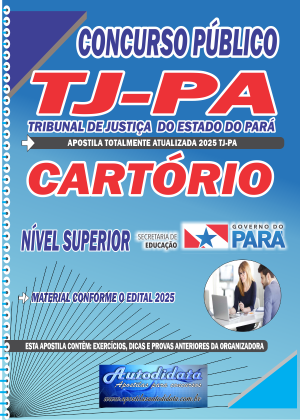 Capa de Apostila concurso TJ PA 2025 - Cartório Notário