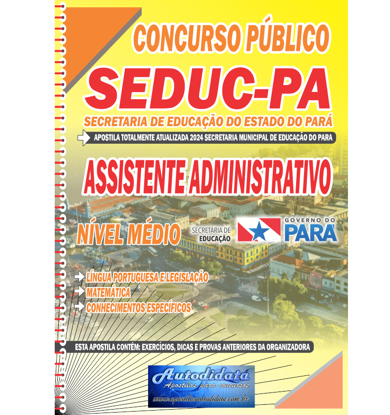 Capa de Apostila Concurso SEDUC - PA 2025 Assistente Administrativo