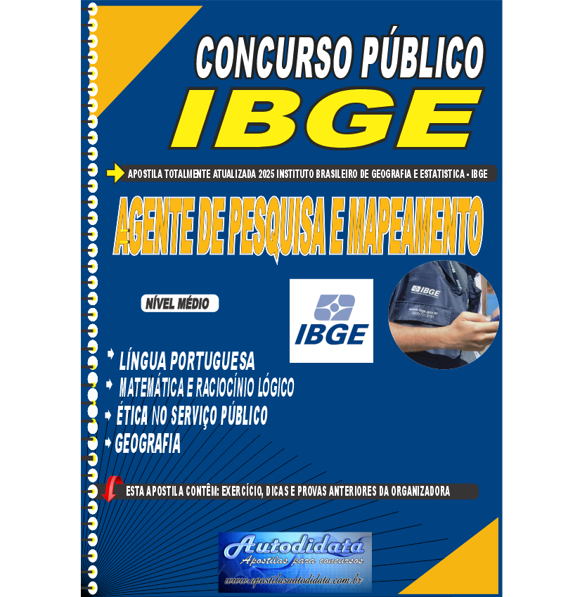 Capa de Apostila concurso do IBGE Agente Pesquisa e Mapeamento