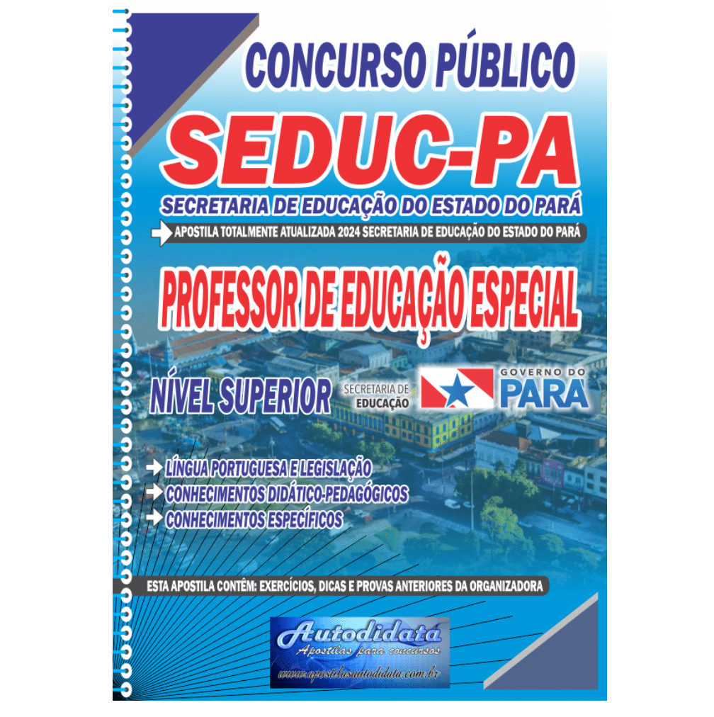 Capa de Apostila Concurso SEDUC – PA 2025  Professor de Educação Especial