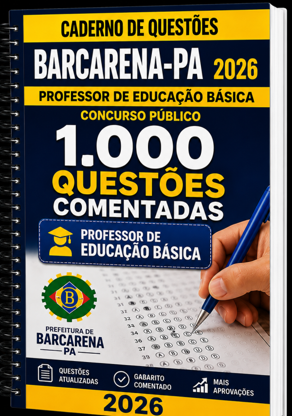 Capa de Apostila Caderno de Questões BARCARENA-PA 2026 – Professor de Educação Básica