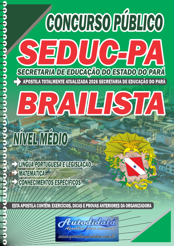 Capa de Apostila Concurso SEDUC - PA 2026 Brailista