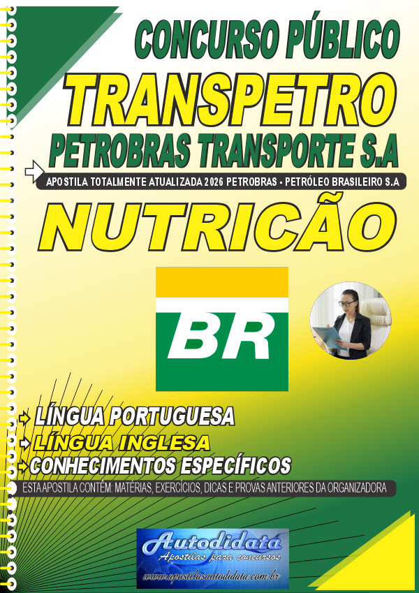 Capa de Apostila concurso Petrobras Transpetro Transporte 2026 Nutrição