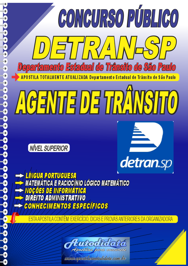 Capa de Apostila concurso DETRAN SP 2026 Agente Estadual de Trânsito